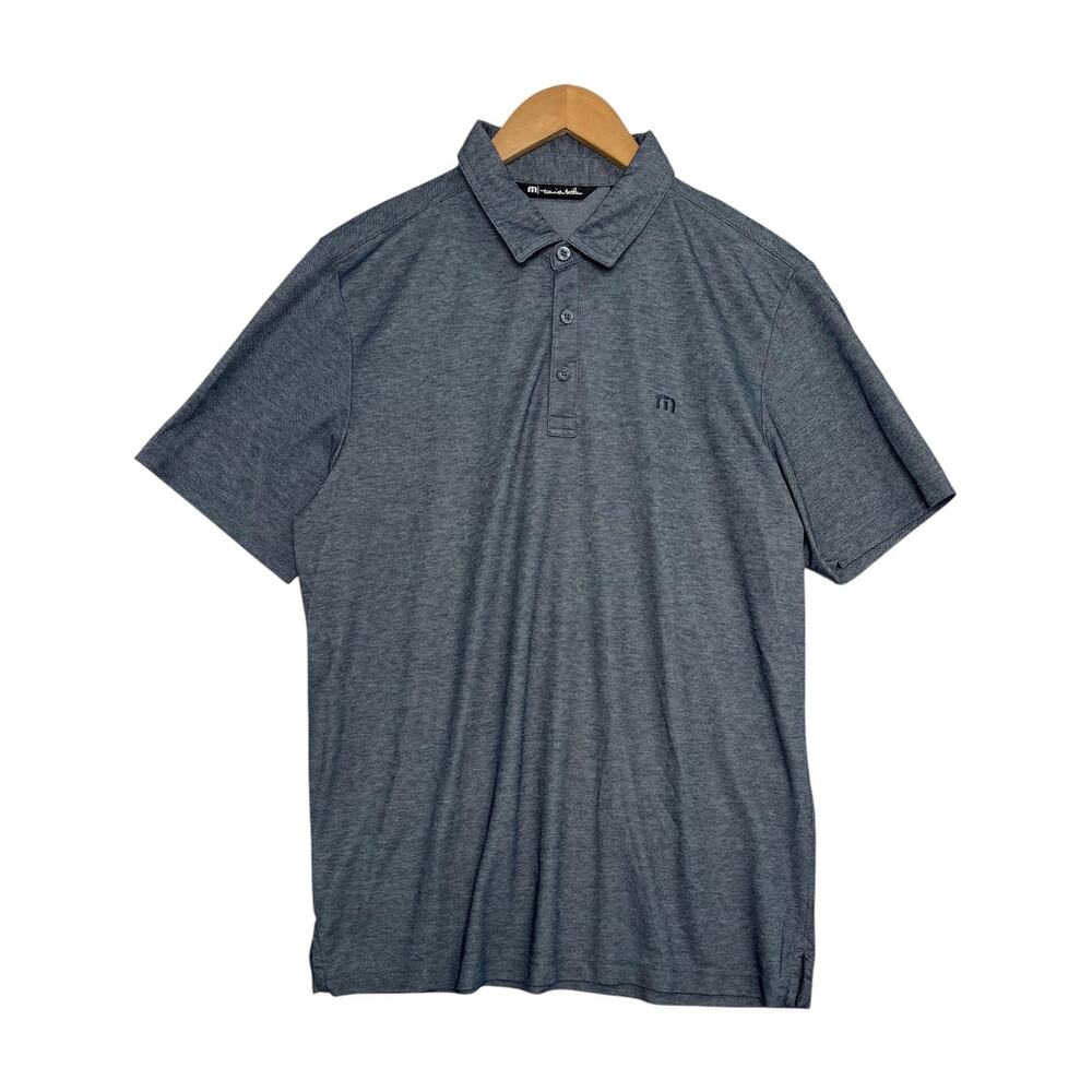 TravisMathew Polo Shirt Mens Large Blue Golf Performance Preppy Lightweight